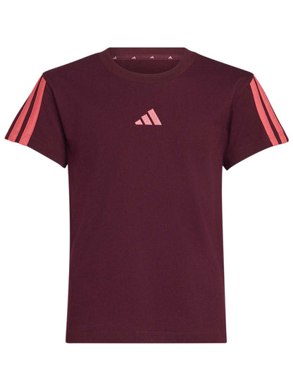 Adidas G. Tee Essent, t-shirt a maniche lunghe Unisex bambino bordeaux