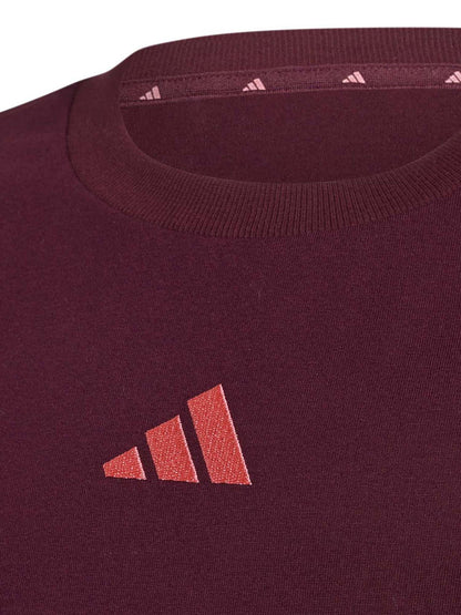 Adidas G. Tee Essent, t-shirt a maniche lunghe Unisex bambino bordeaux