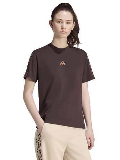 Adidas Leo, t-shirt maniche corte da donna marrone