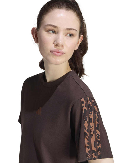 Adidas Leo, t-shirt maniche corte da donna marrone