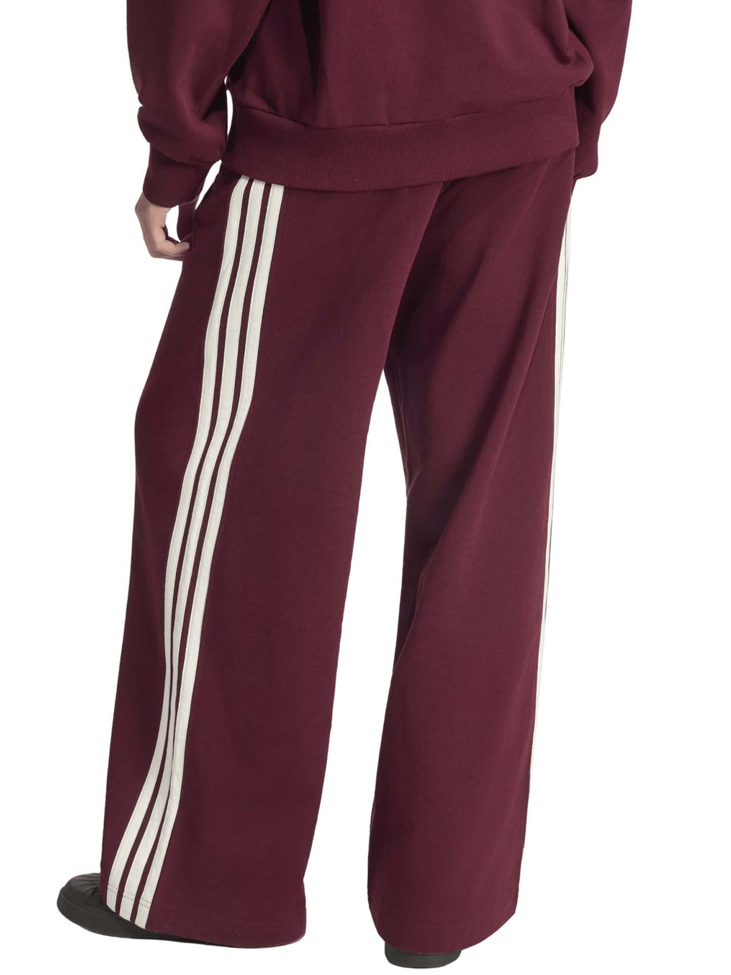 Adidas Kit 3-Stripes Wide Pants, pantalone da donna bordeaux