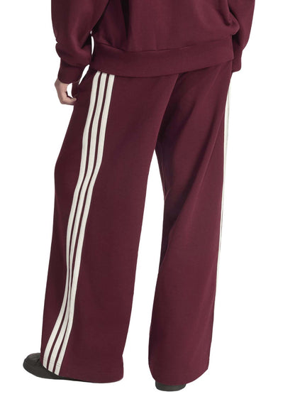 Adidas Kit 3-Stripes Wide Pants, pantalone da donna bordeaux