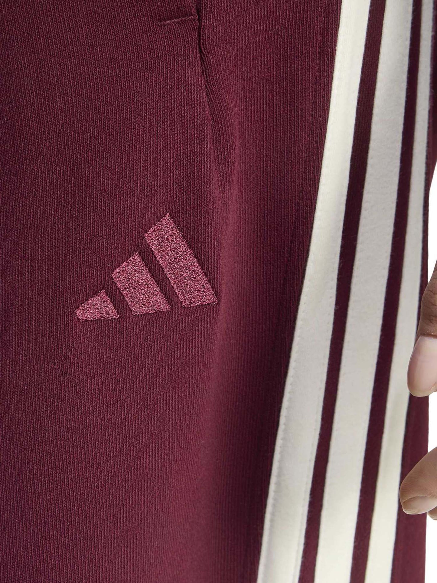 Adidas Kit 3-Stripes Wide Pants, pantalone da donna bordeaux