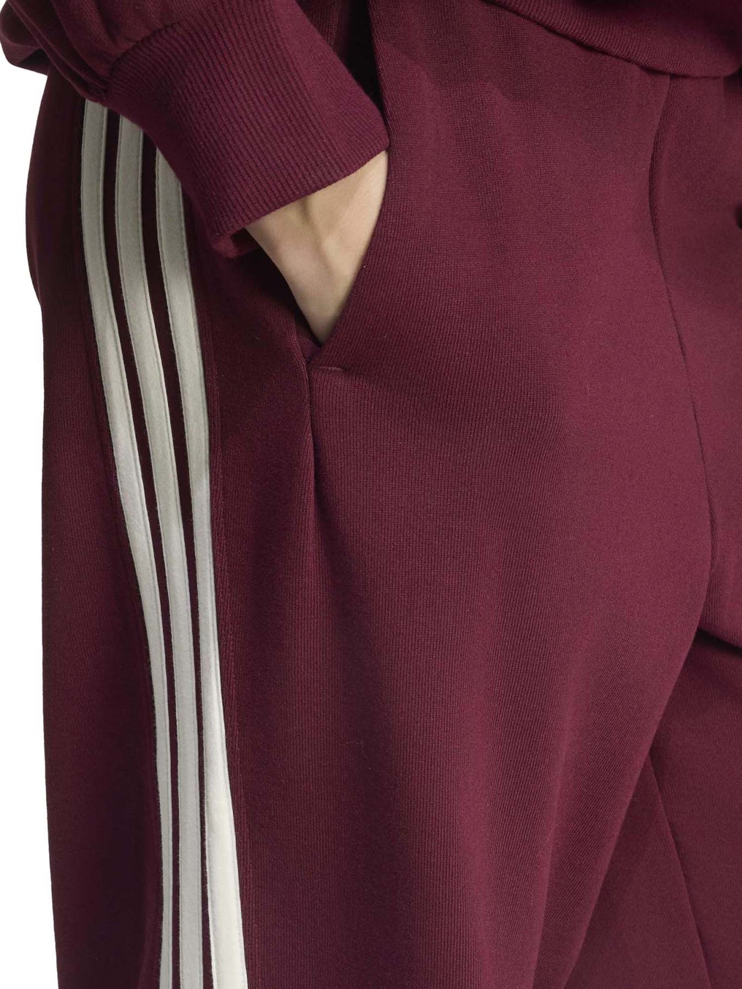 Adidas Kit 3-Stripes Wide Pants, pantalone da donna bordeaux