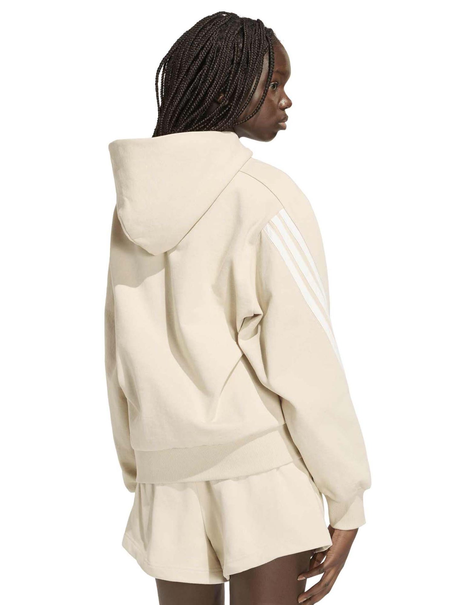 Adidas Kit 3-Stripes Hoodie, felpa da donna beige