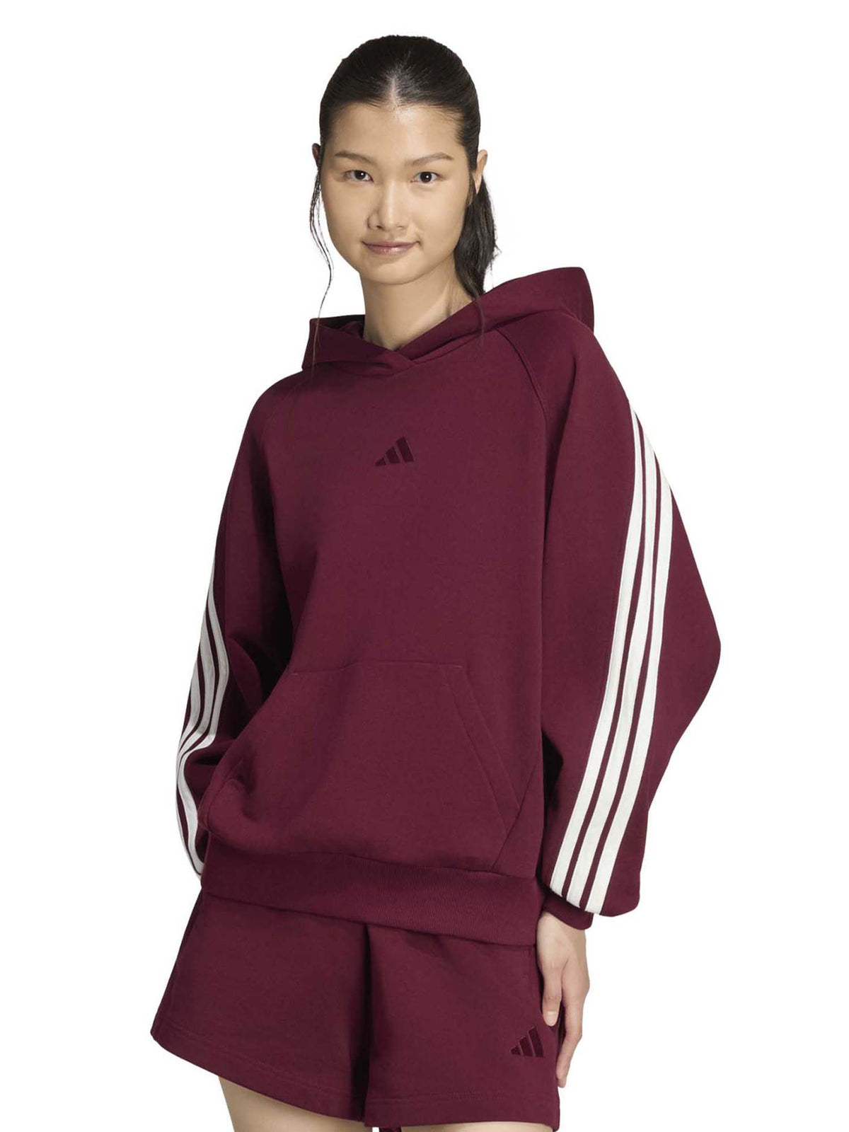 Adidas Felpa Kit Ft, felpa da donna bordeaux