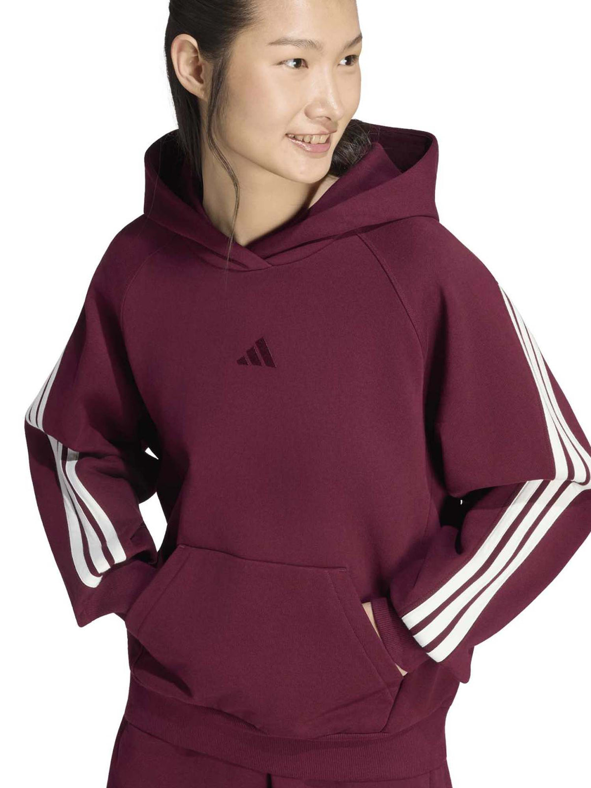 Adidas Felpa Kit Ft, felpa da donna bordeaux