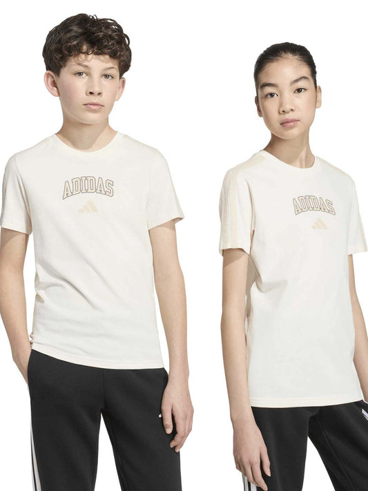 Adidas B. Tee Colleg, t-shirt a maniche lunghe Unisex bambino panna