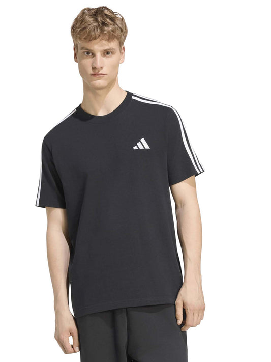 Adidas Essentials 3-Stripes, t-shirt maniche corte da uomo nero