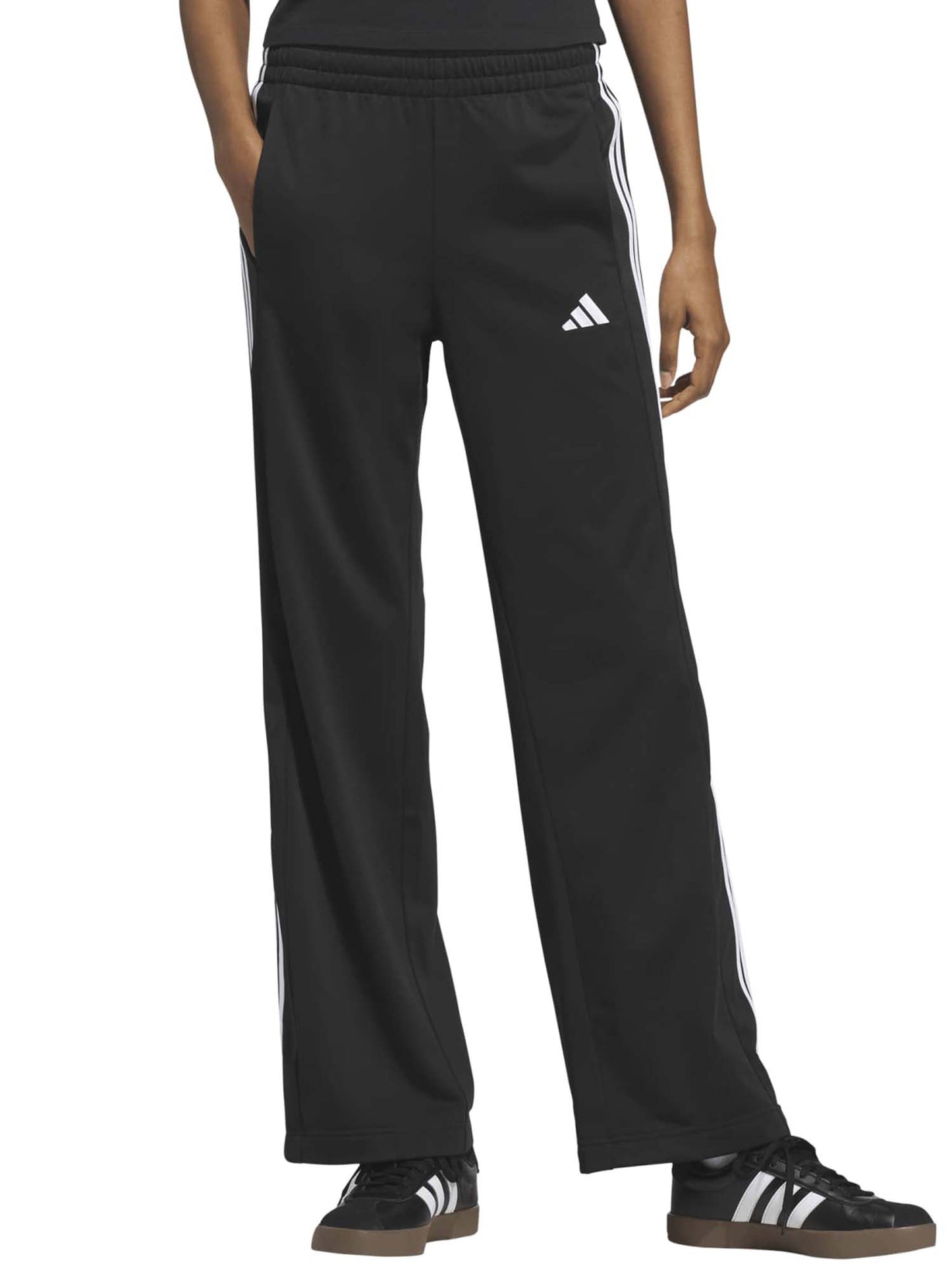 Adidas Tricot 3 Stripe Snap Pants, pantalone da donna nero