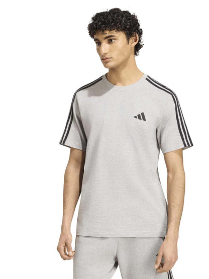 Adidas T-shirt Ess, t-shirt maniche corte da uomo grigia