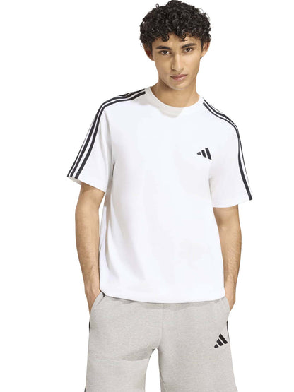 Adidas Essentials 3-Stripes, t-shirt da uomo bianca