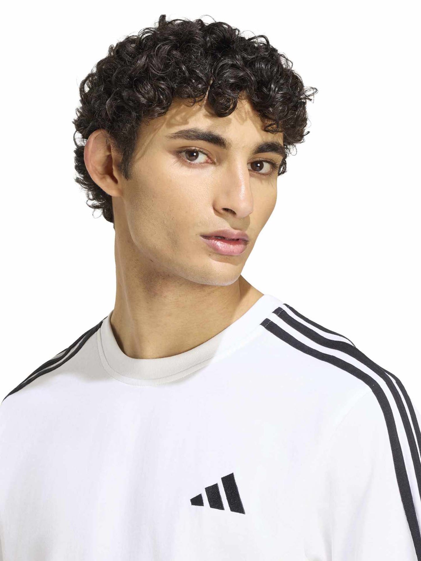 Adidas Essentials 3-Stripes, t-shirt da uomo bianca