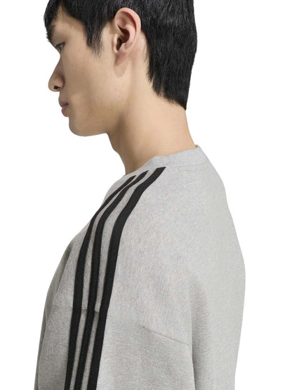 Adidas Essentials 3-Stripes, felpa da uomo grigia