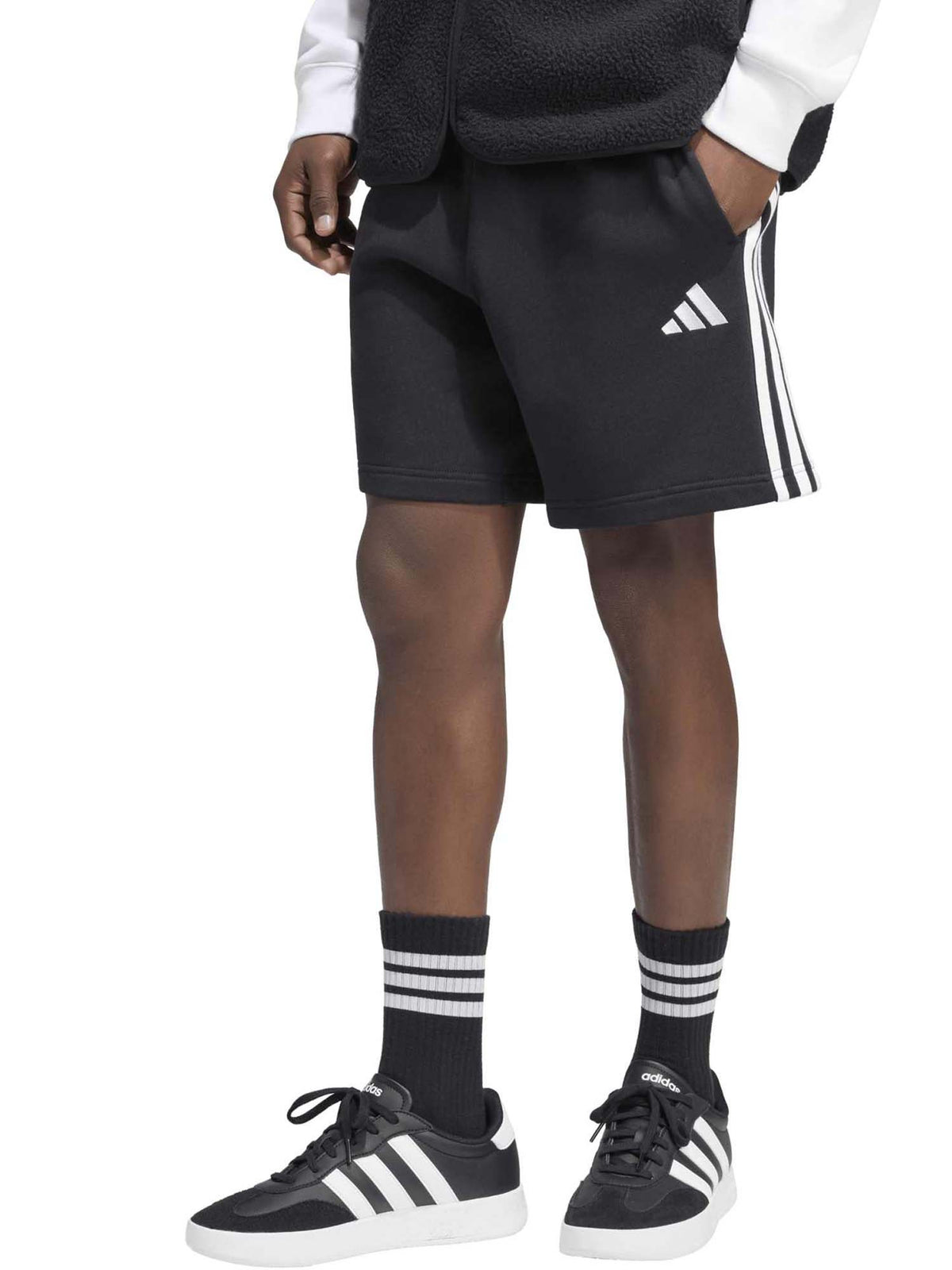 Adidas Essentials 3-Stripes French Terry, pantalone corto da uomo nero