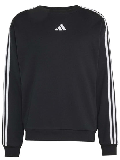 Adidas Essentials 3 Stripes, felpa da uomo nera