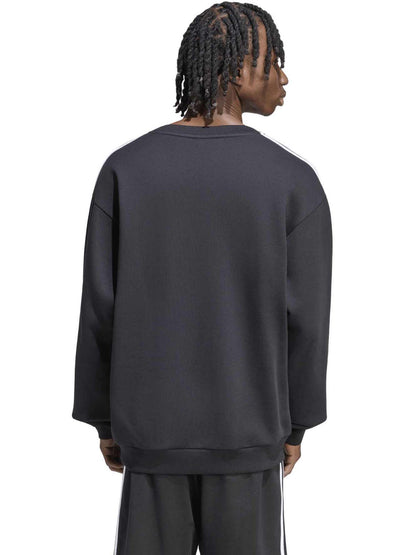 Adidas Essentials 3 Stripes, felpa da uomo nera