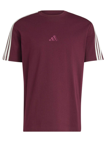 Adidas Kit 3-Stripes, t-shirt maniche corte da uomo bordeaux