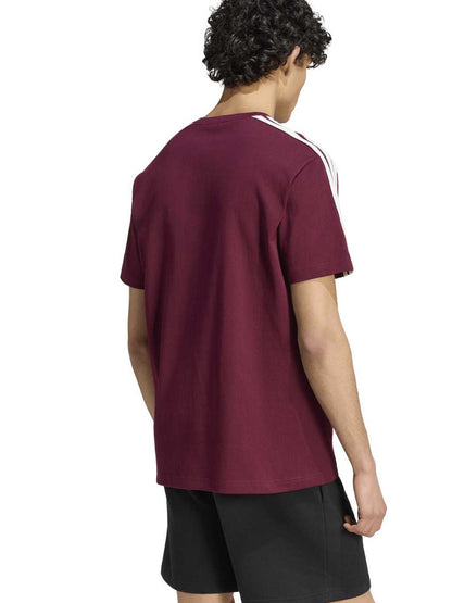 Adidas Kit 3-Stripes, t-shirt maniche corte da uomo bordeaux