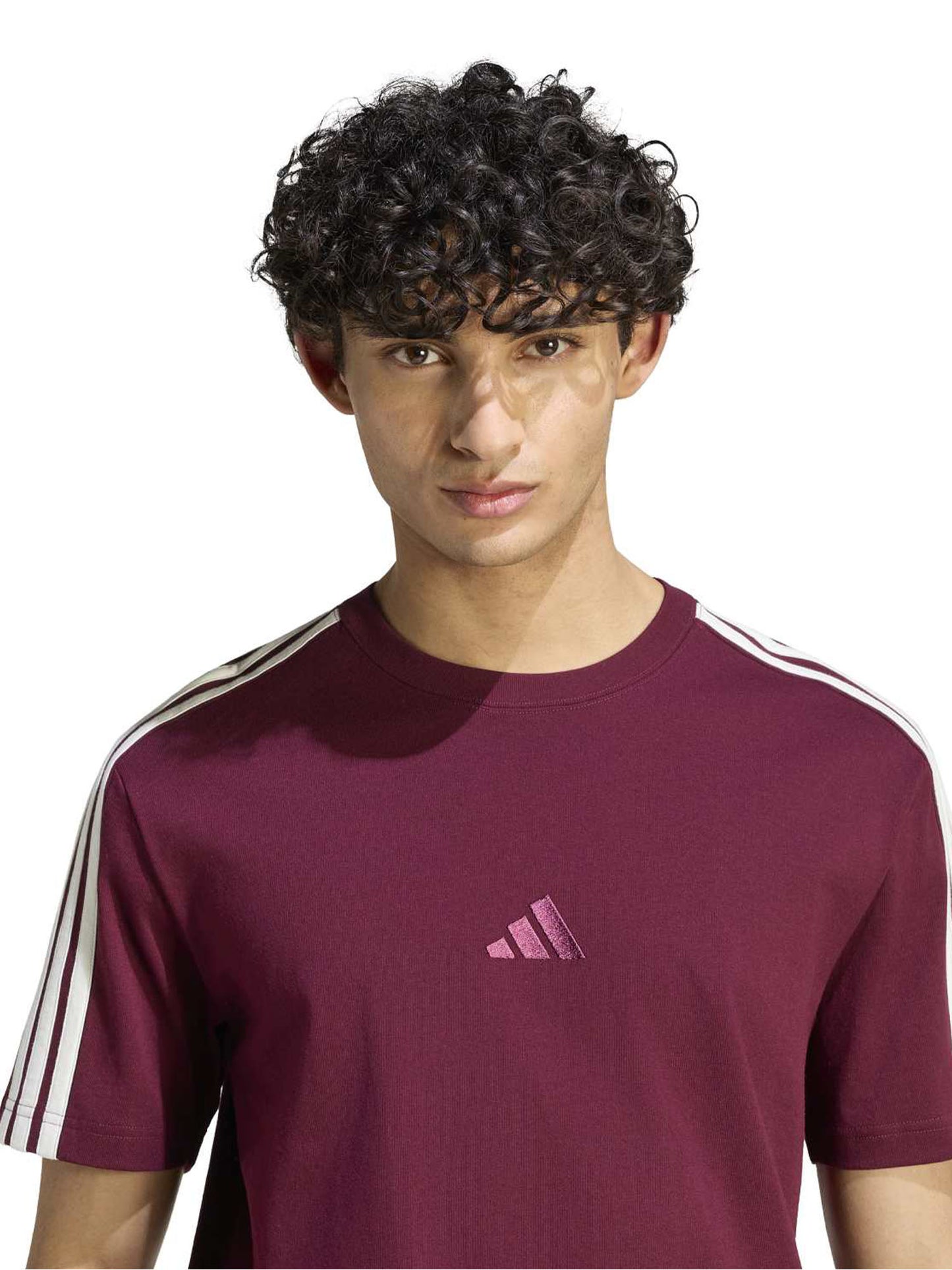 Adidas Kit 3-Stripes, t-shirt maniche corte da uomo bordeaux