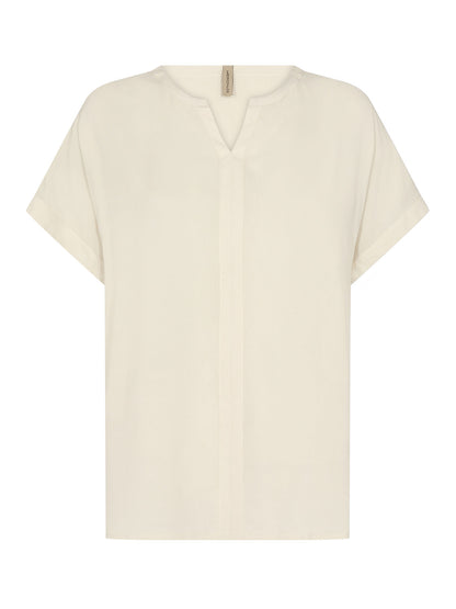 T-shirt casual donna SoyaConcept panna con scollo a V