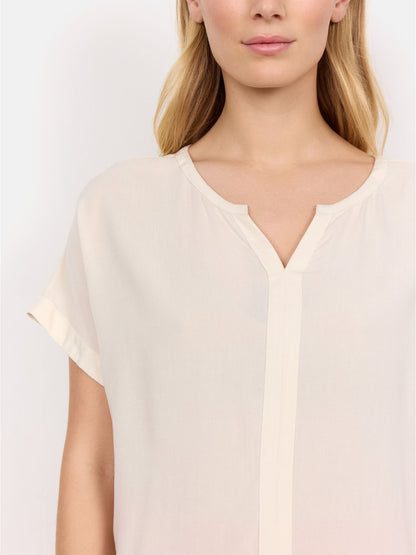 T-shirt casual donna SoyaConcept panna con scollo a V
