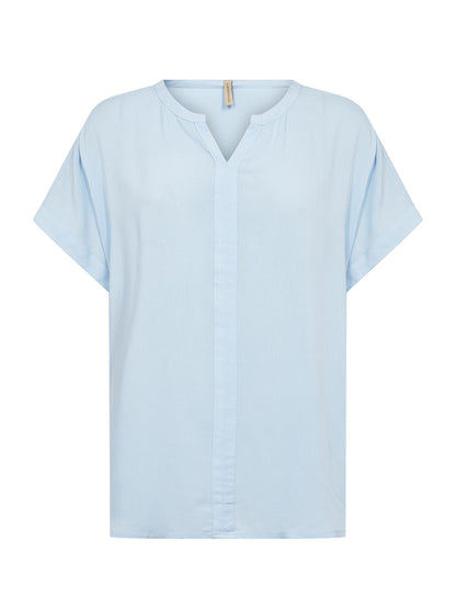 T-shirt azzurra Soyaconcept casual da donna con scollo a V