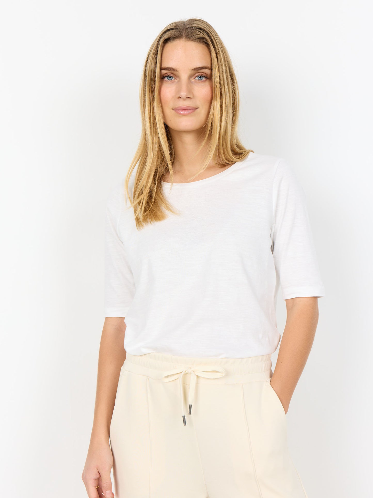 T-shirt basic SoyaConcept da donna in cotone bianca