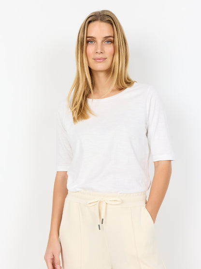 T-shirt basic SoyaConcept da donna in cotone bianca