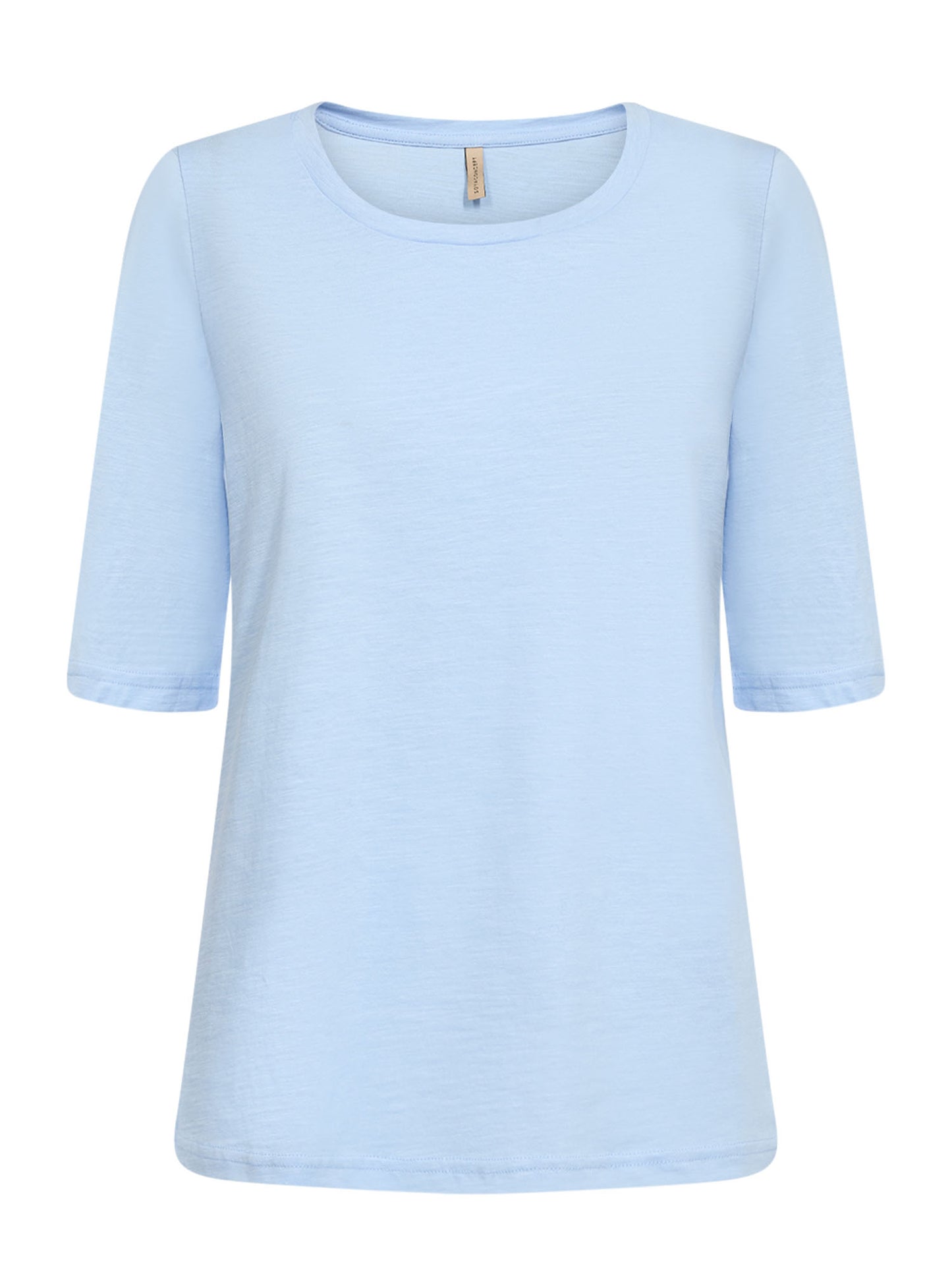 T-shirt basic azzurra con scollo rotondo da donna Soyaconcept