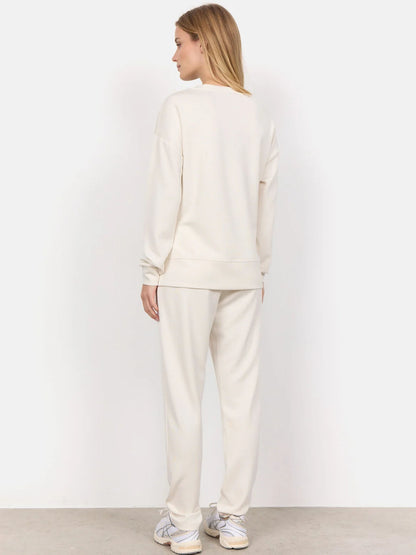 Felpa girocollo panna Soya Concept basic da donna