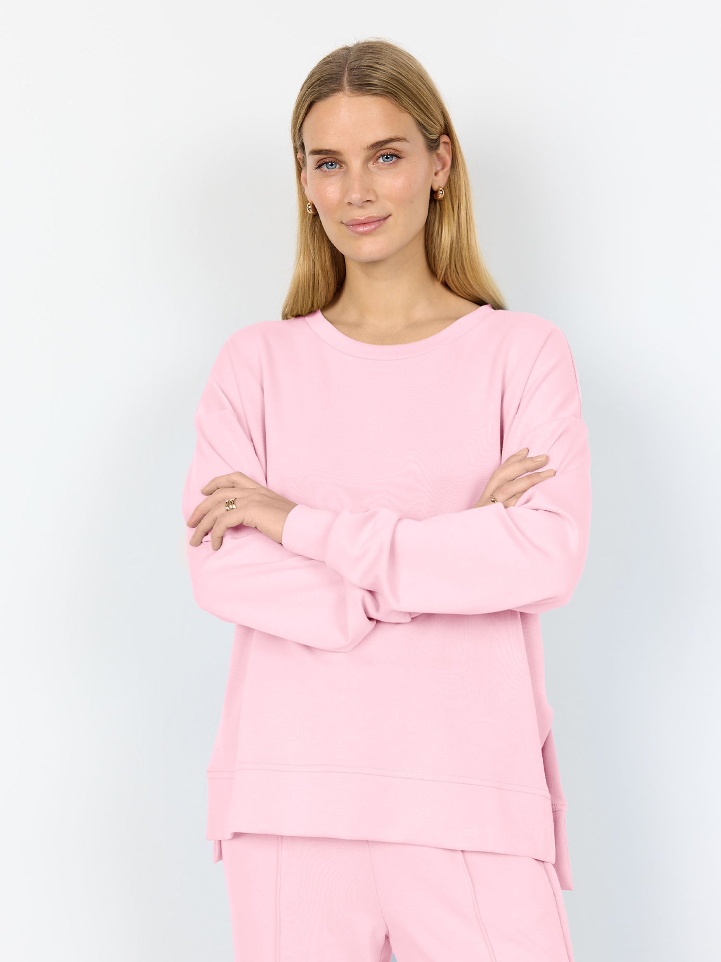 Felpa rosa Soya Concept basic da donna con girocollo