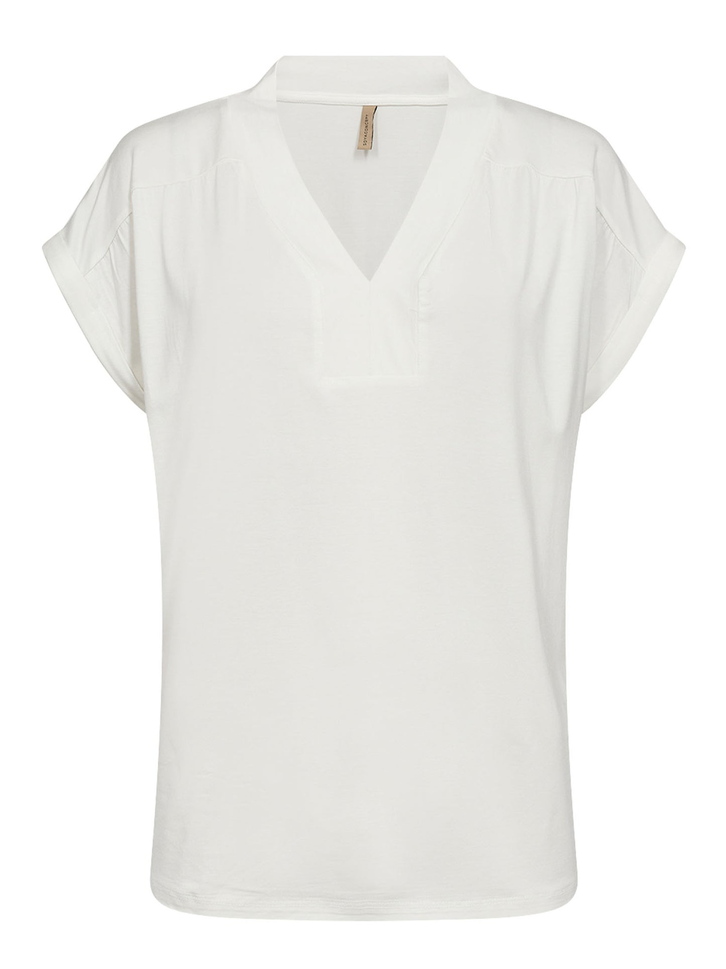 Soyaconcept Marica, t-shirt donna bianca con collo a V