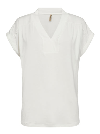 Soyaconcept Marica, t-shirt donna bianca con collo a V