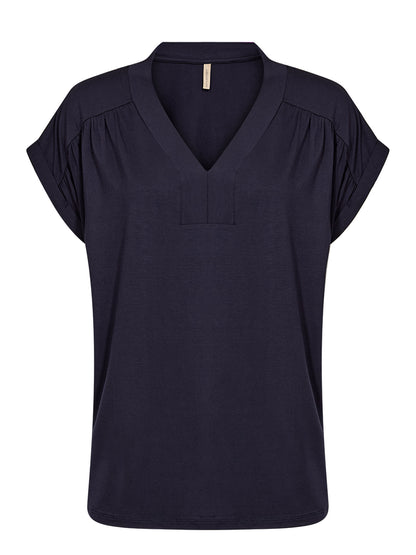T-shirt Marica blu con scollo a V da donna Soya Concept