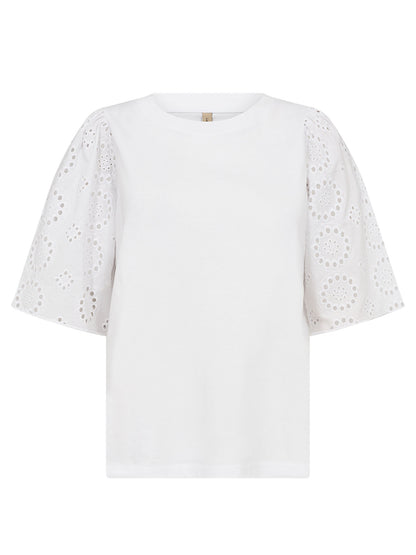 T-shirt bianca Soya Concept da donna con ricami delicati