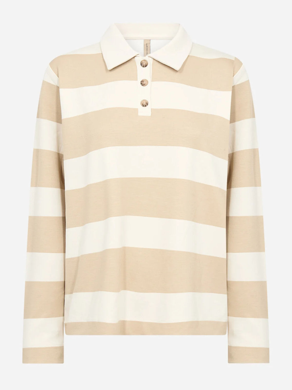Soya c. polo righe da donna panna beige