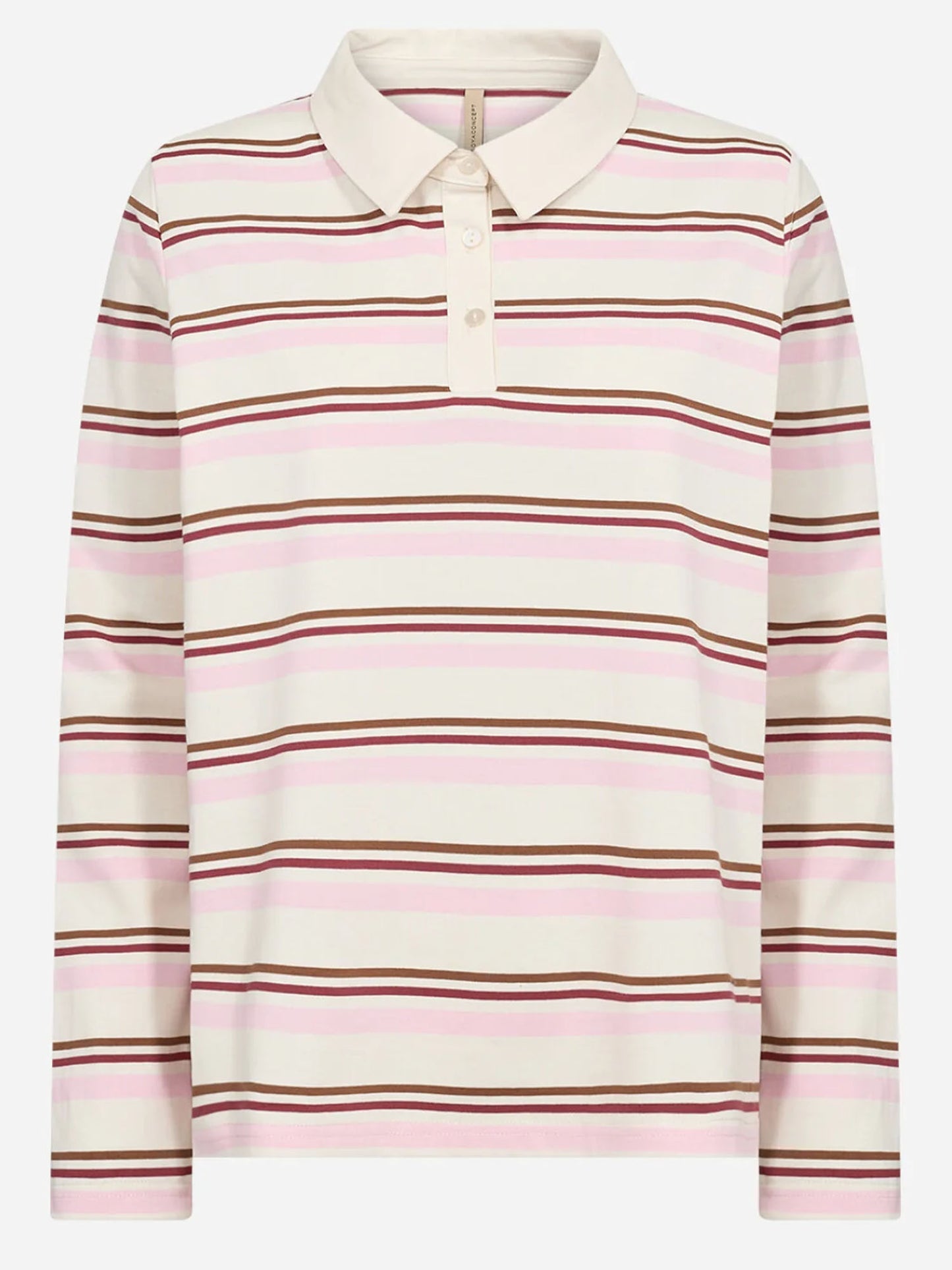 Polo maniche lunghe rosa a righe Soya Concept da donna