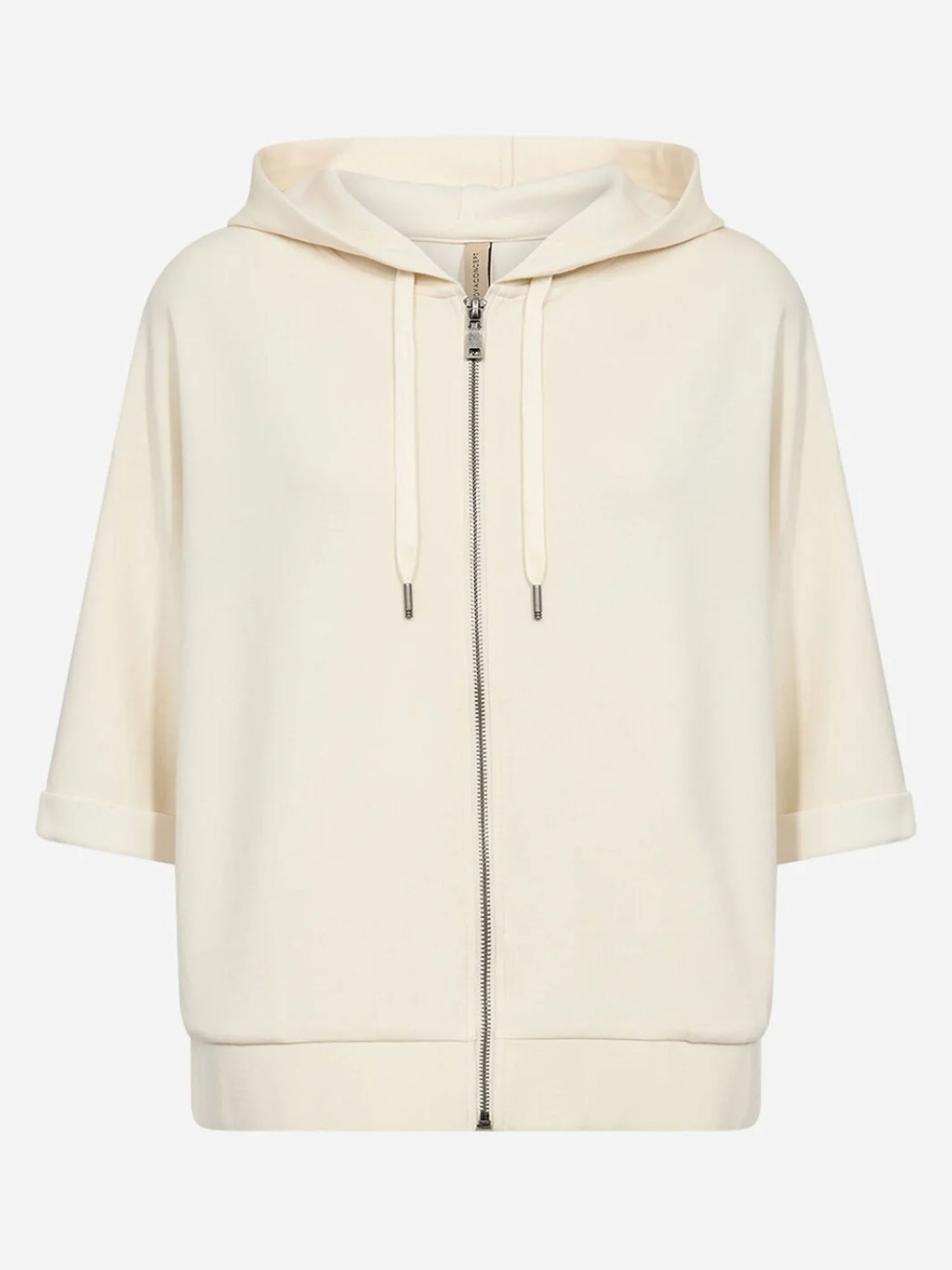 Felpa panna con cappuccio e zip da donna Soya Concept