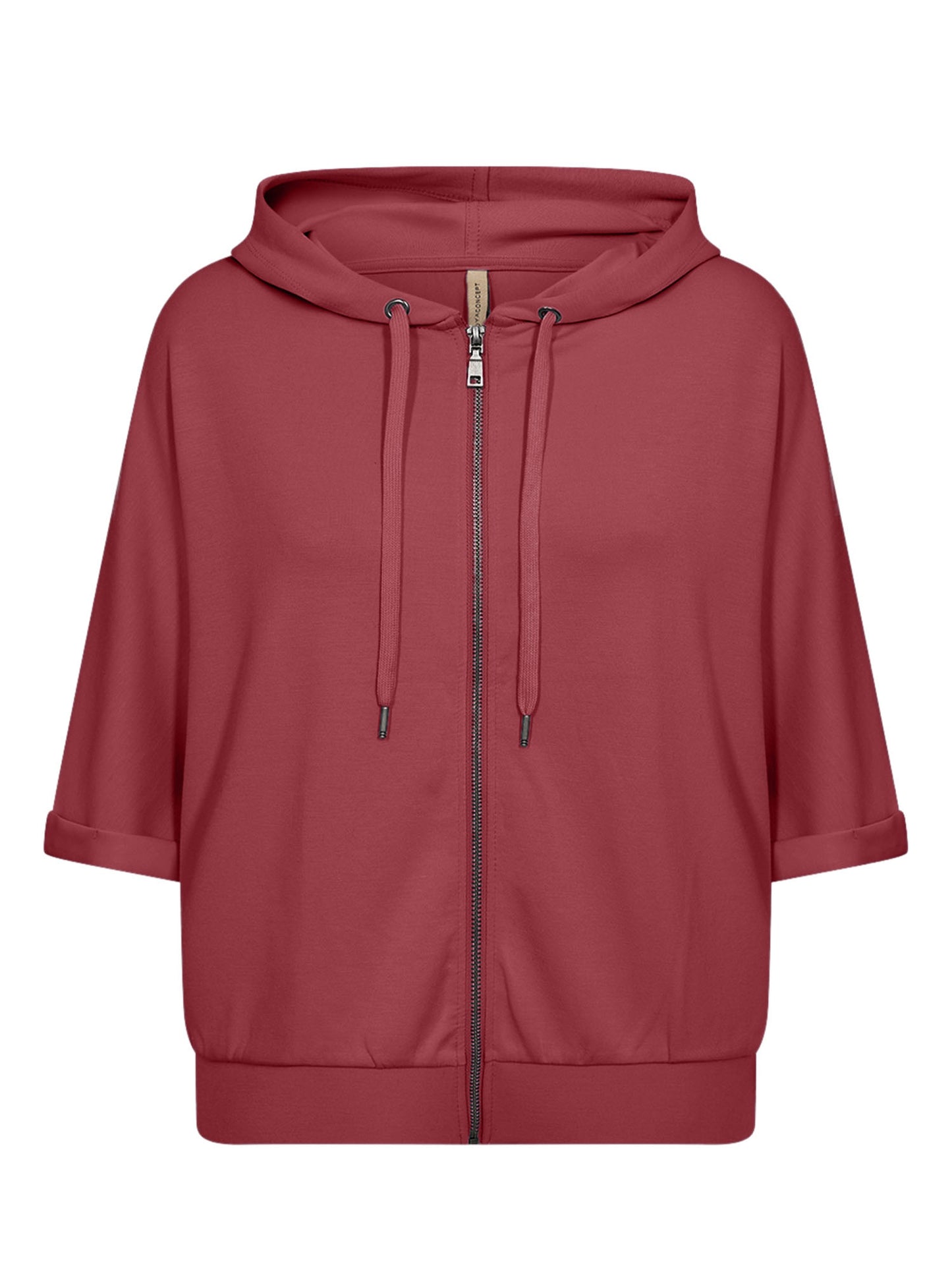 Felpa con cappuccio e zip Soya Concept rossa da donna