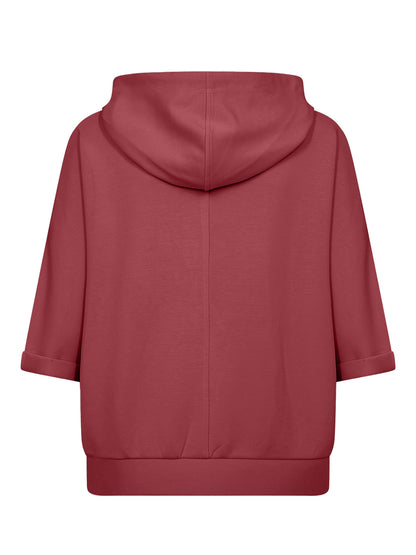 Felpa con cappuccio e zip Soya Concept rossa da donna