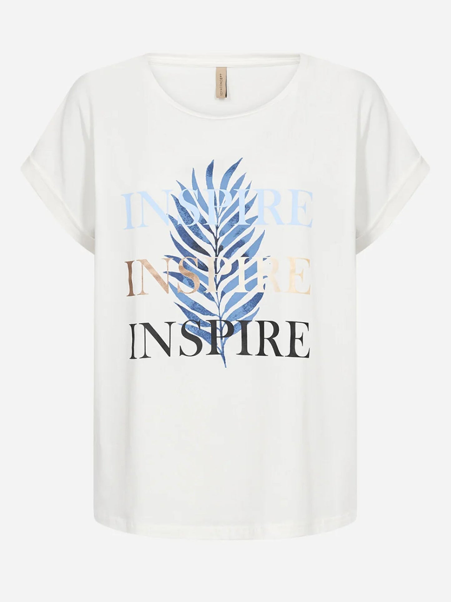 Soyaconcept t-shirt casual da donna blu con stampa originale