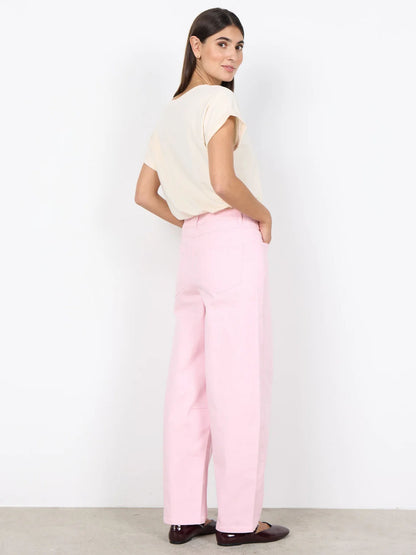 T-shirt rosa da donna Soya Concept con stampa e scollo rotondo