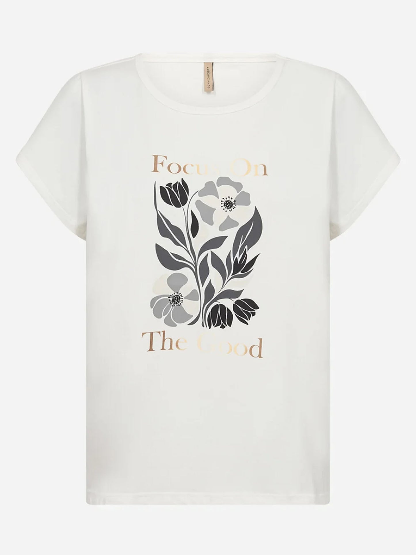T-shirt girocollo Soyaconcept nera da donna con stampa casual