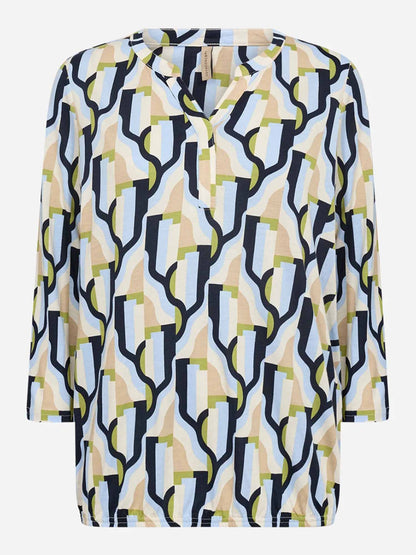 Blusa donna Soyaconcept multicolore con collo a V