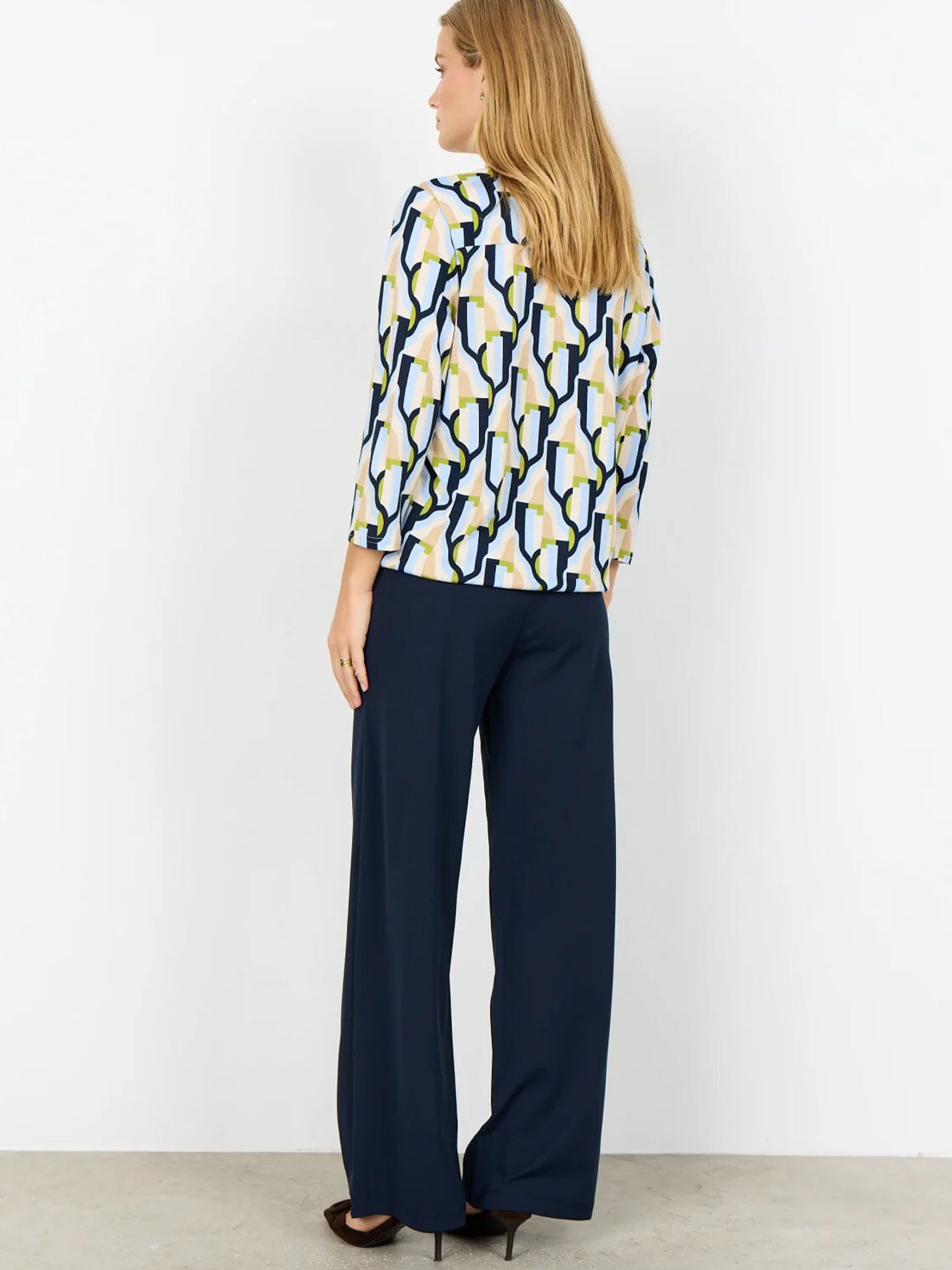 Blusa donna Soyaconcept multicolore con collo a V