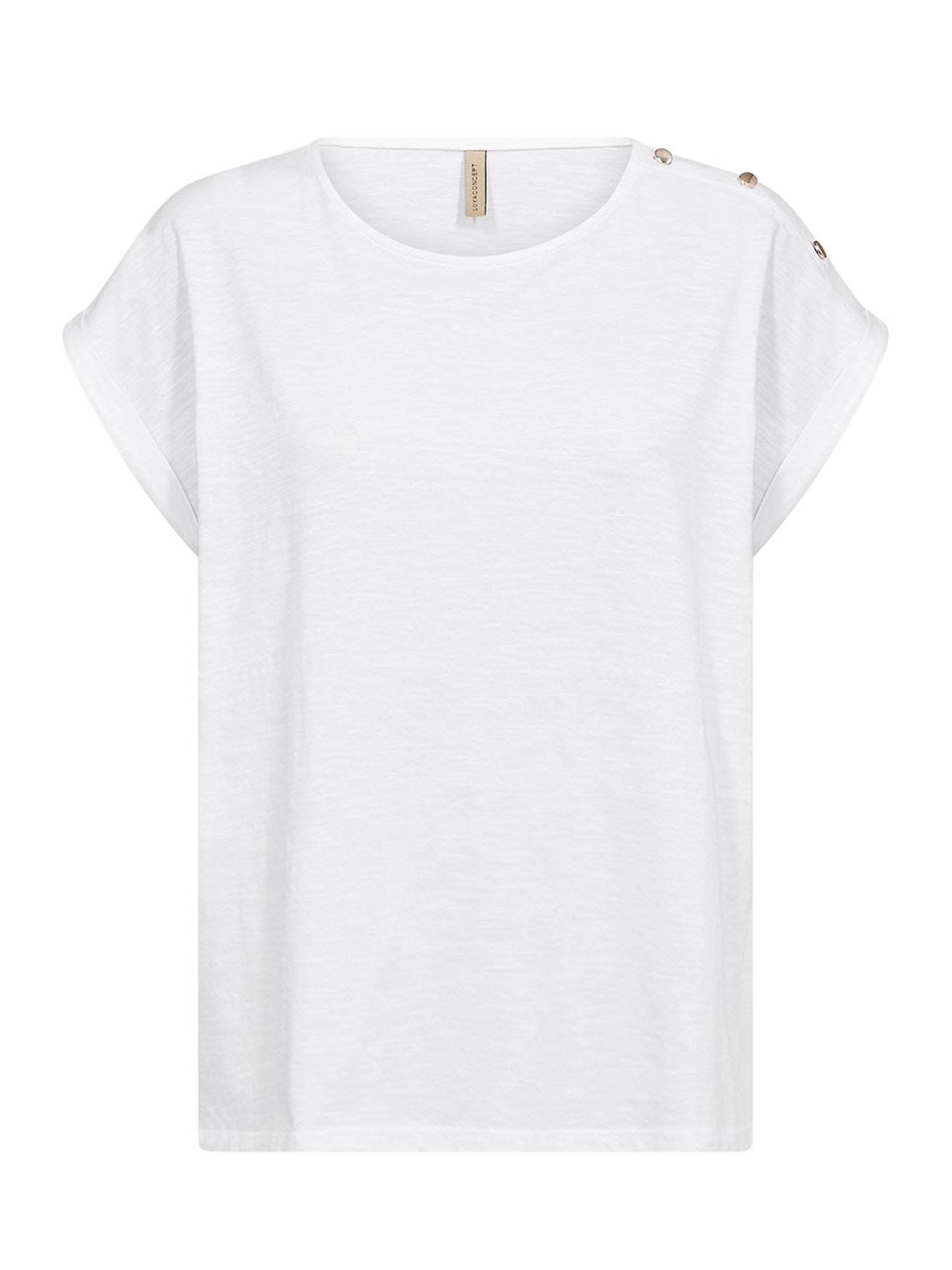 T-shirt donna Soyaconcept bianca per la primavera-estate