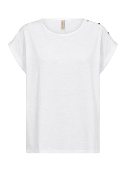 T-shirt donna Soyaconcept bianca per la primavera-estate