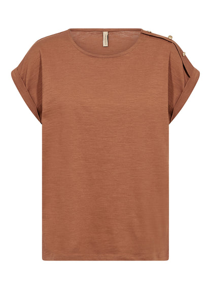 T-shirt maniche corte Soyaconcept da donna in marrone