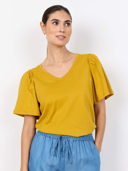 T-shirt maniche corte da donna adulto in giallo brillante di Soyaconcept